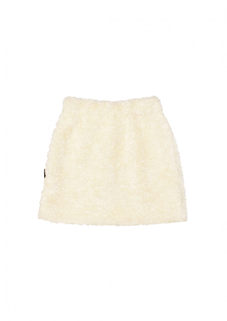Warm faux fur skirt white FW21454