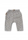 Muslin pants with ruffles on the back grey floral print 0297_F25186