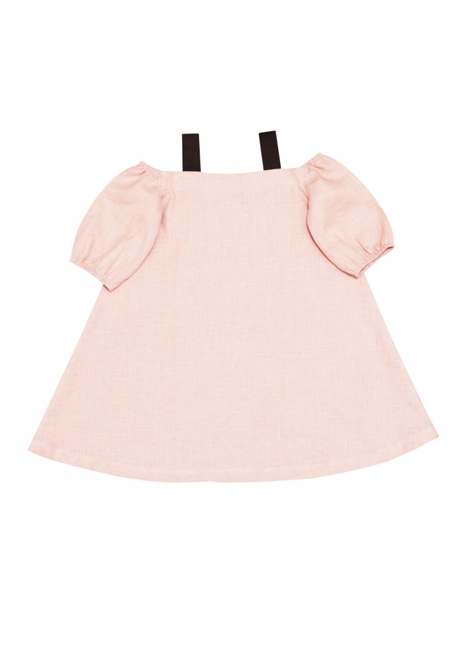 Daughter linen summer dress, pink SS180192