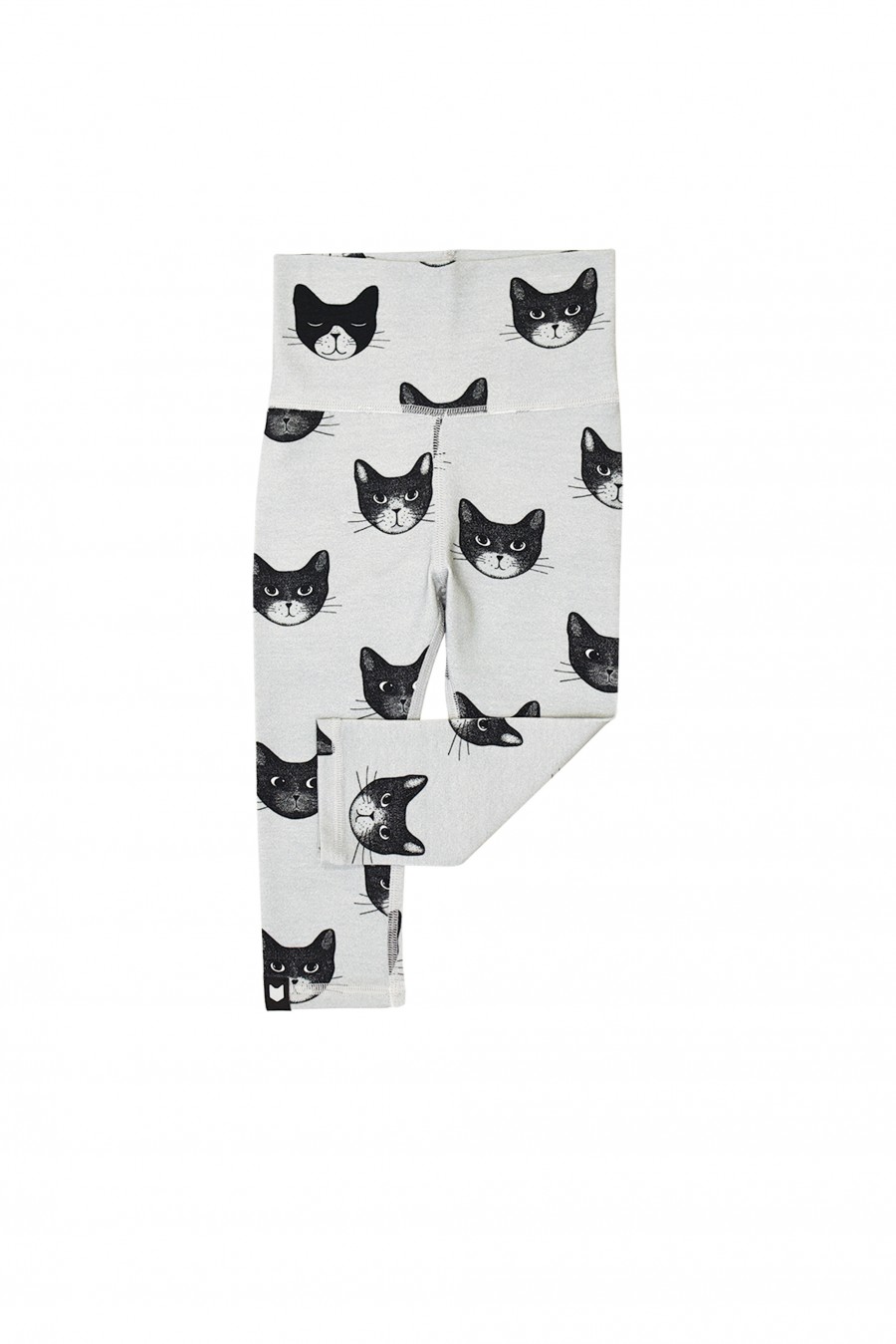 Grey high waist leggings with cats FW18081