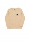 Top beige with cat, long sleeves BC18033