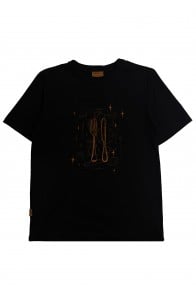 Top black with print for men