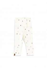 Rib leggings with all-over small flowers print