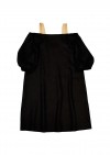 Dress black linen with beige straps for female SS20112