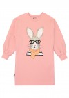 Sweaterdress light pinkl with Easter bunny E21033
