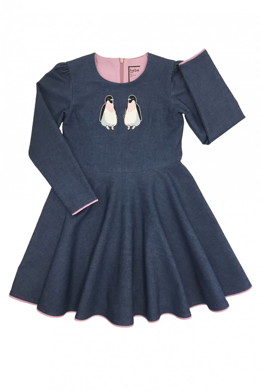 Denim dress with embroidery MKL1010
