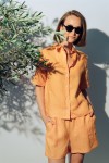 Short light orange linen for female SS23194