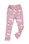 Pink warm leggings with penguins and seals MLE1008