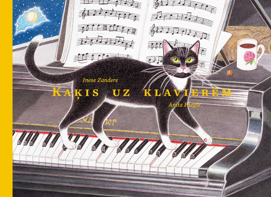 Big and small book "Cat on piano LM005