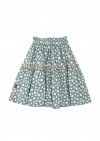 Skirt cotton green with flowers print SS24029L
