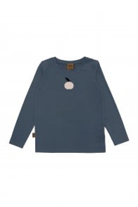 Baby top midnight blue long sleeves with apple print