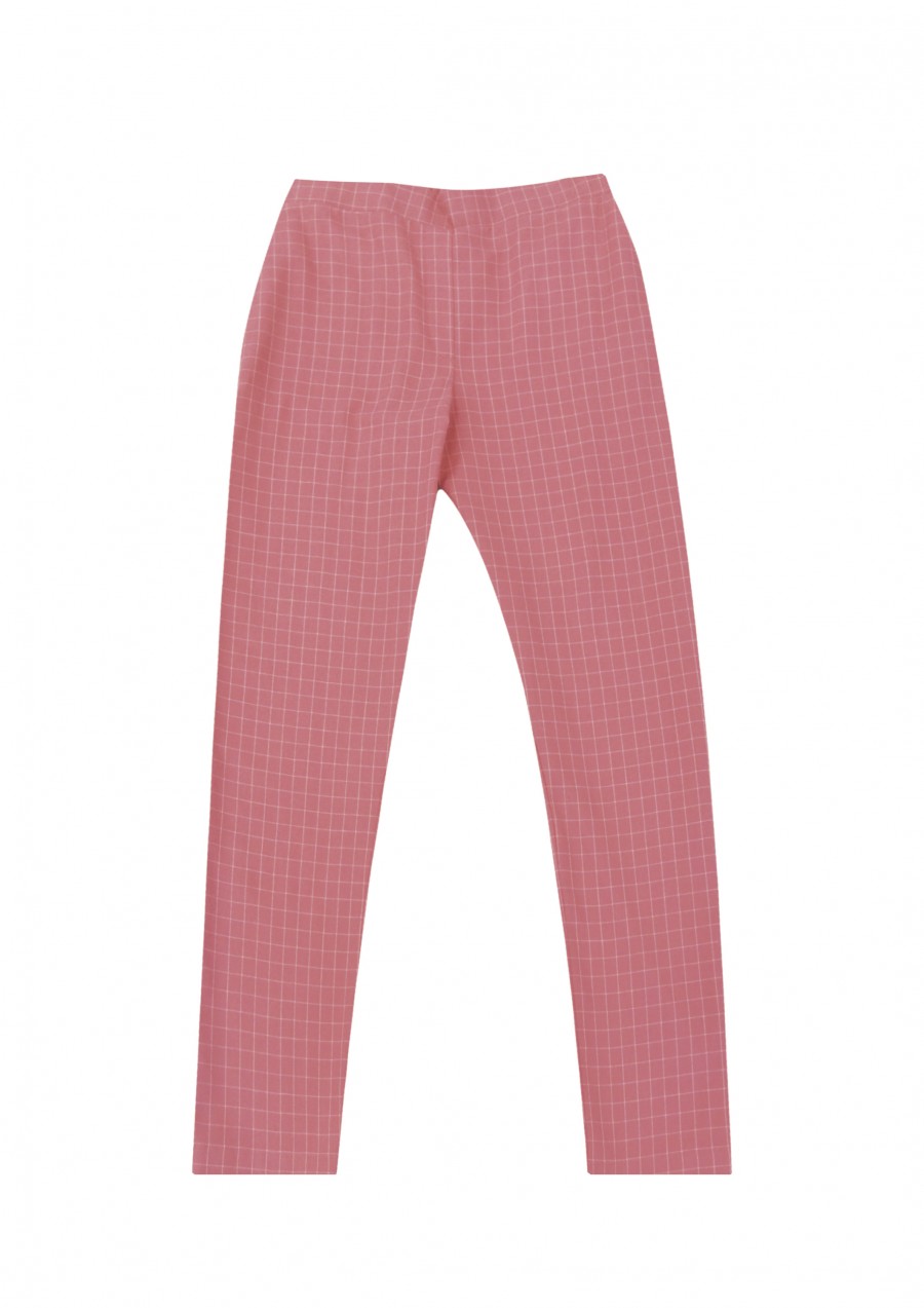 Pants pink checkered for female FW21079