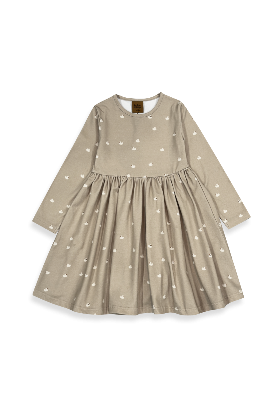 Dress with all-over small duck print 0314_F25062