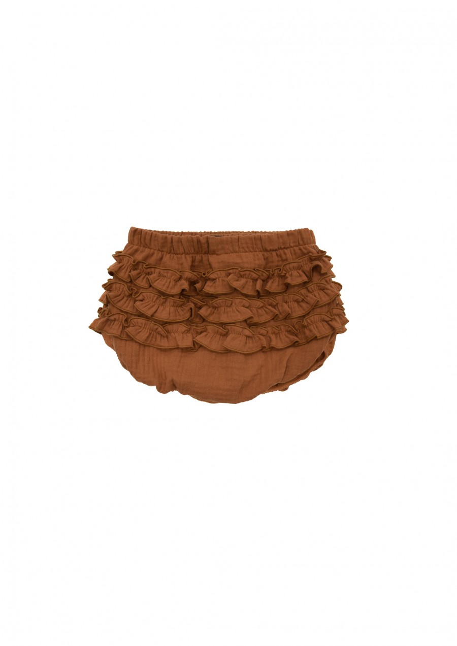 Bloomers brown muslin with ruffle SS24206