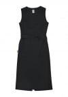 Wrap dress black linen for female SS23360