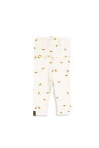 Rib leggings with all-over small croissant print