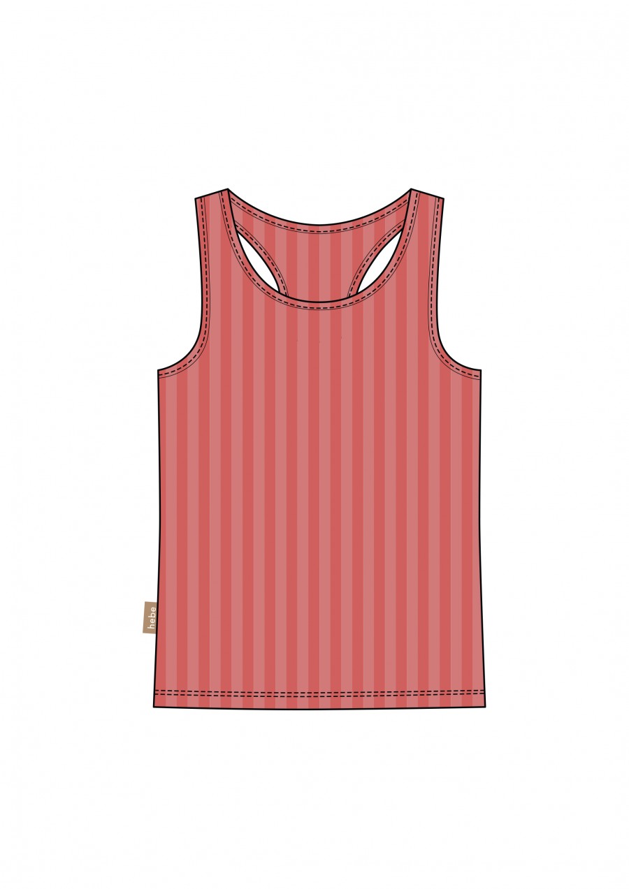 Top faded red ribbed for female SS23099