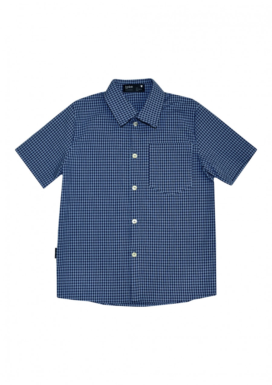 Shirt blue checkered, for boys SS21278
