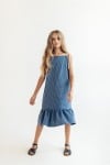 Dress blue checkered with straps SS21283L