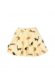 Skirt with leggings yellow and cats print