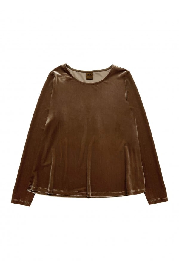 Top brown festive velvet, women FW24196