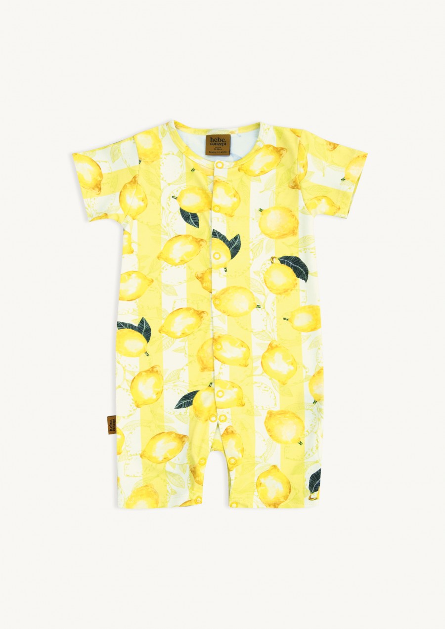 Short romper with allover lemon print KLA24001