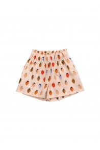 Shorts cotton light pink with strawberry print
