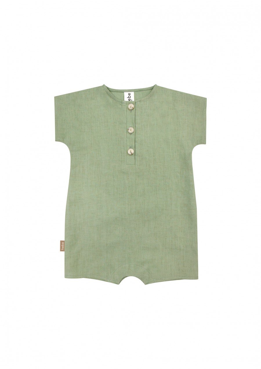 Short romper light green linen SS23211