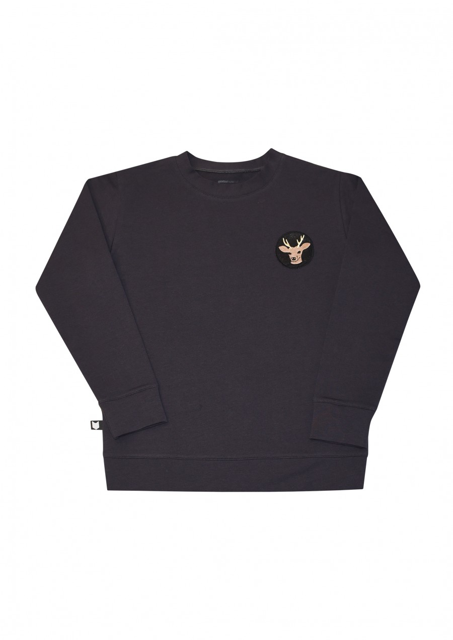 Sweater gray  with  embroidery FW20270