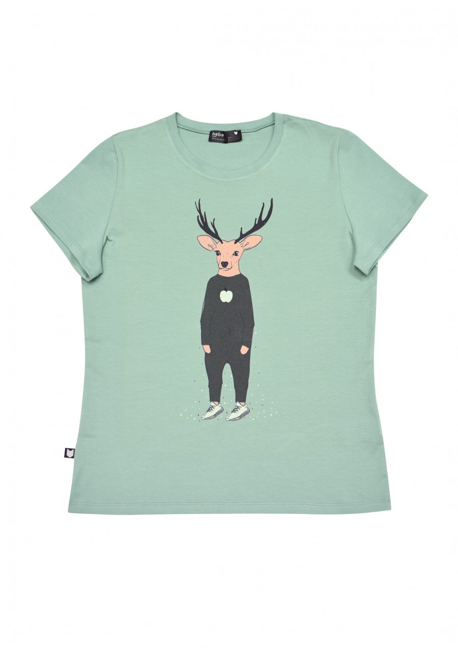 Top green with deer for female FW19179