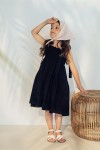 Dress dotted black with straps SS21263L