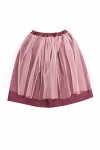 Dark pink linen skirt with tulle FW18140