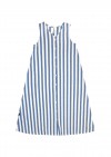 Dress with marine blue stripes and buttons for female SS21335