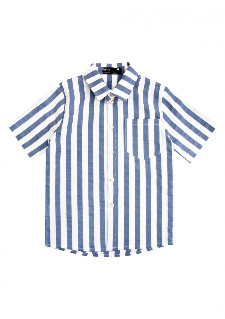 Shirt with marine blue stripes SS21333L