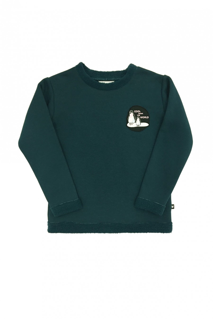 Green sweater with penguin embroidery MJA1003