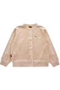 Jacket beige velvet with embroidery