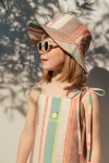Sun hat with summer stripes and embroidery SS23320