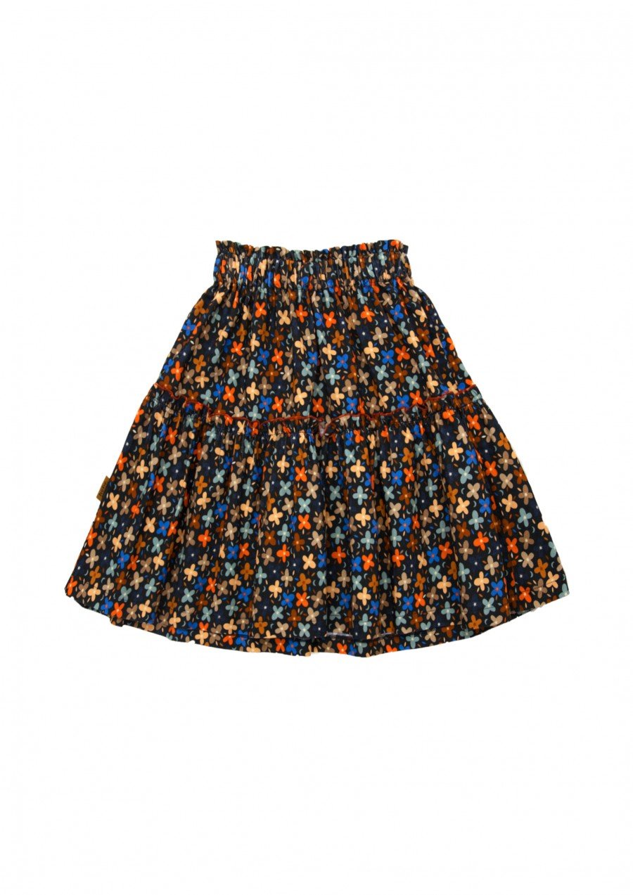 Skirt with navy flowers FW24066