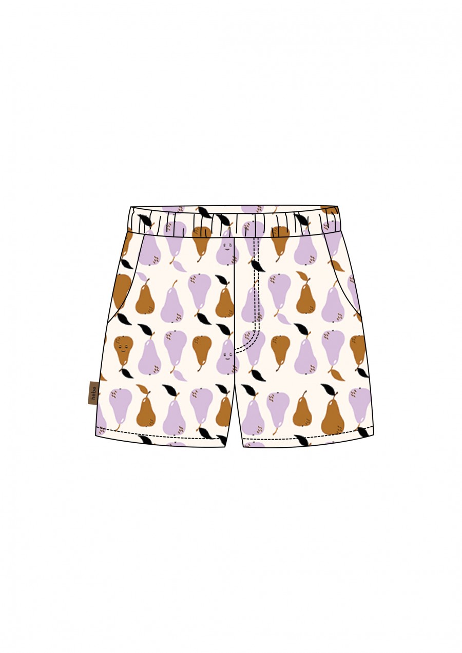Shorts cotton with pear print SS24114