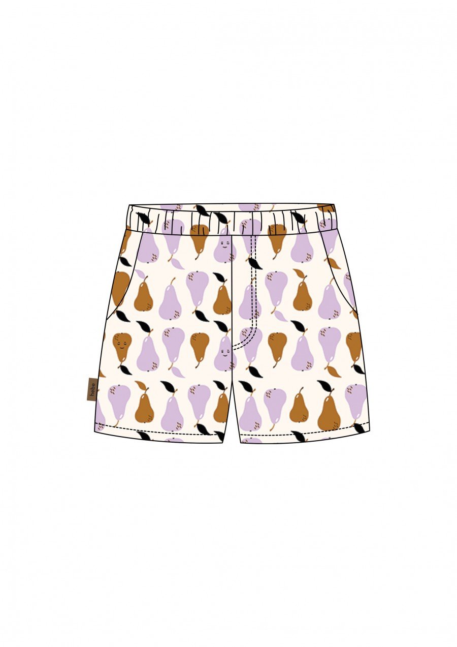 Shorts cotton with pear print SS24114