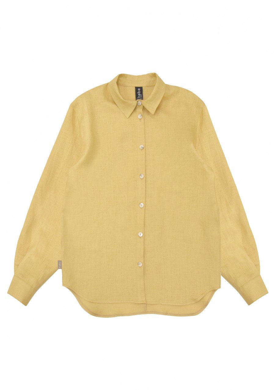 Shirt dusty yellow linen for female SS23230