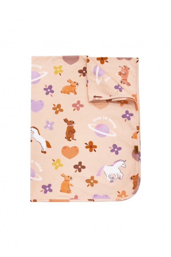 Blanket with allover unicorn print FW24110