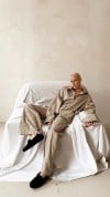 Lazy blossom off-white pants, long 0039_LM012