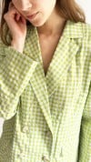 Jacket lime green checkers for female 0030_S25364
