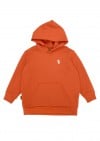 Hoodie bright orange with popcorn embroidery FW23258L