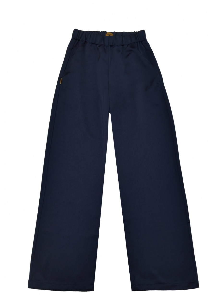 Pants dark navy satin for female WINTER2321