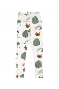 Leggings off-white with goose print