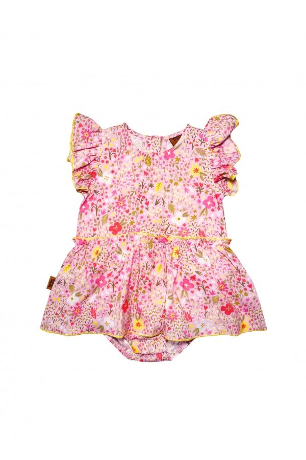 Body dress with pink flowers allover print 0067_S25101