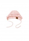 Hat for newborns pink muslin with ruffle SS24160