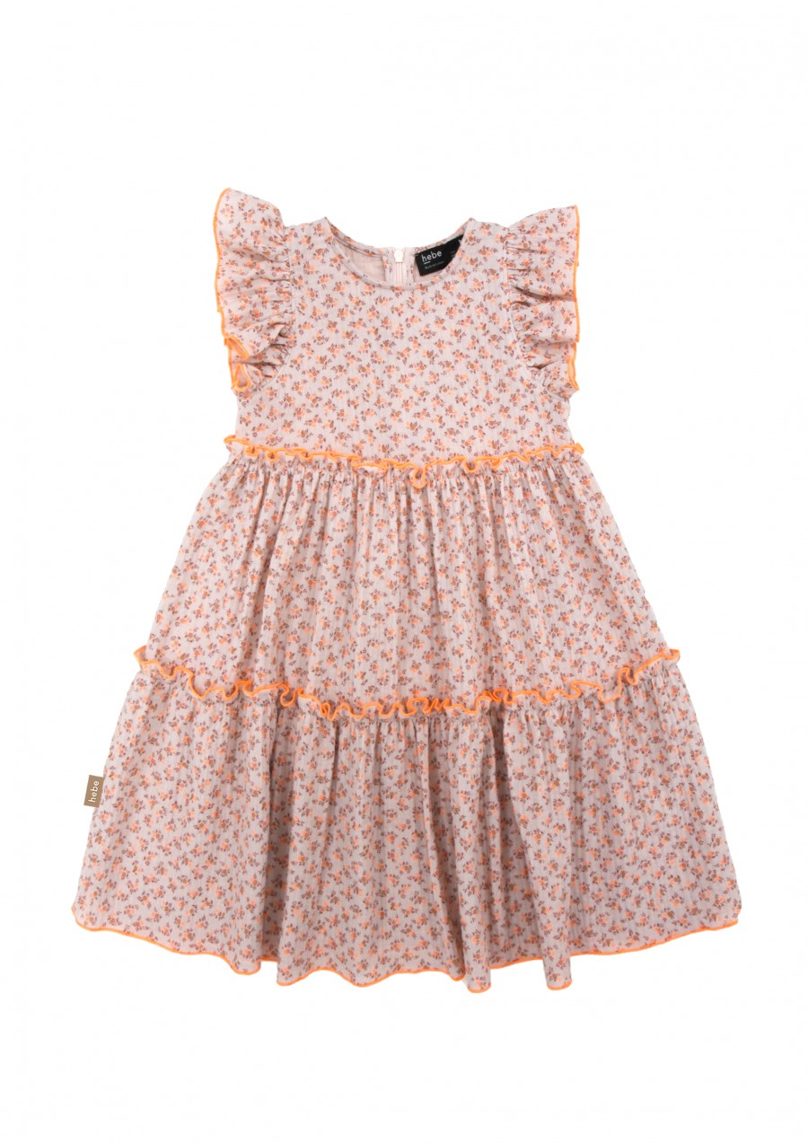 Dress with orange small floral print SS23085L